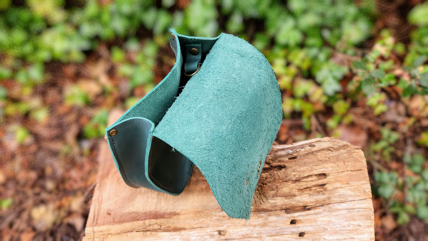 Leather Leaf Belt Bag (teal)