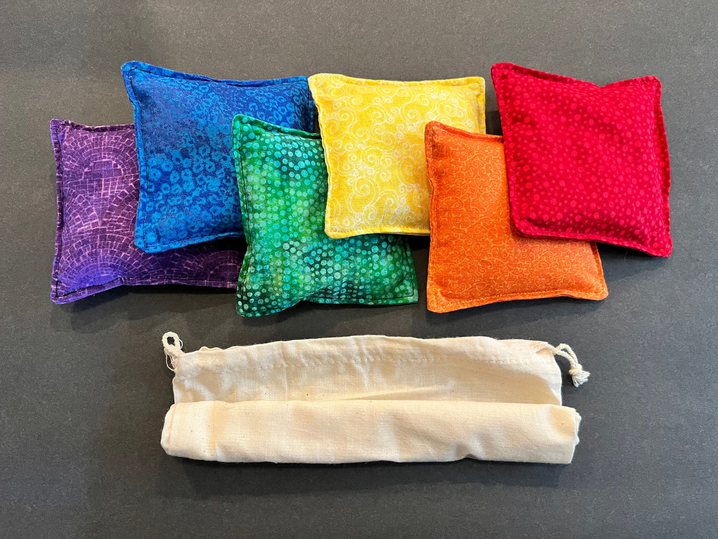 Rainbow Beanbag Set: poly-pellet filled