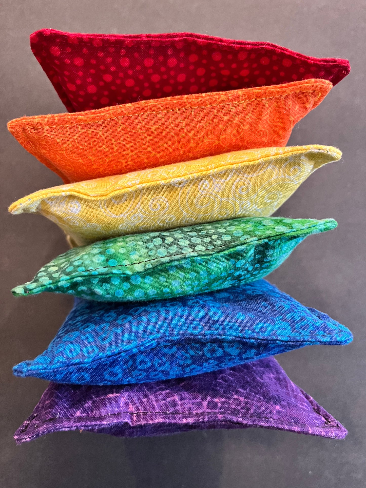 Rainbow Beanbag Set: poly-pellet filled