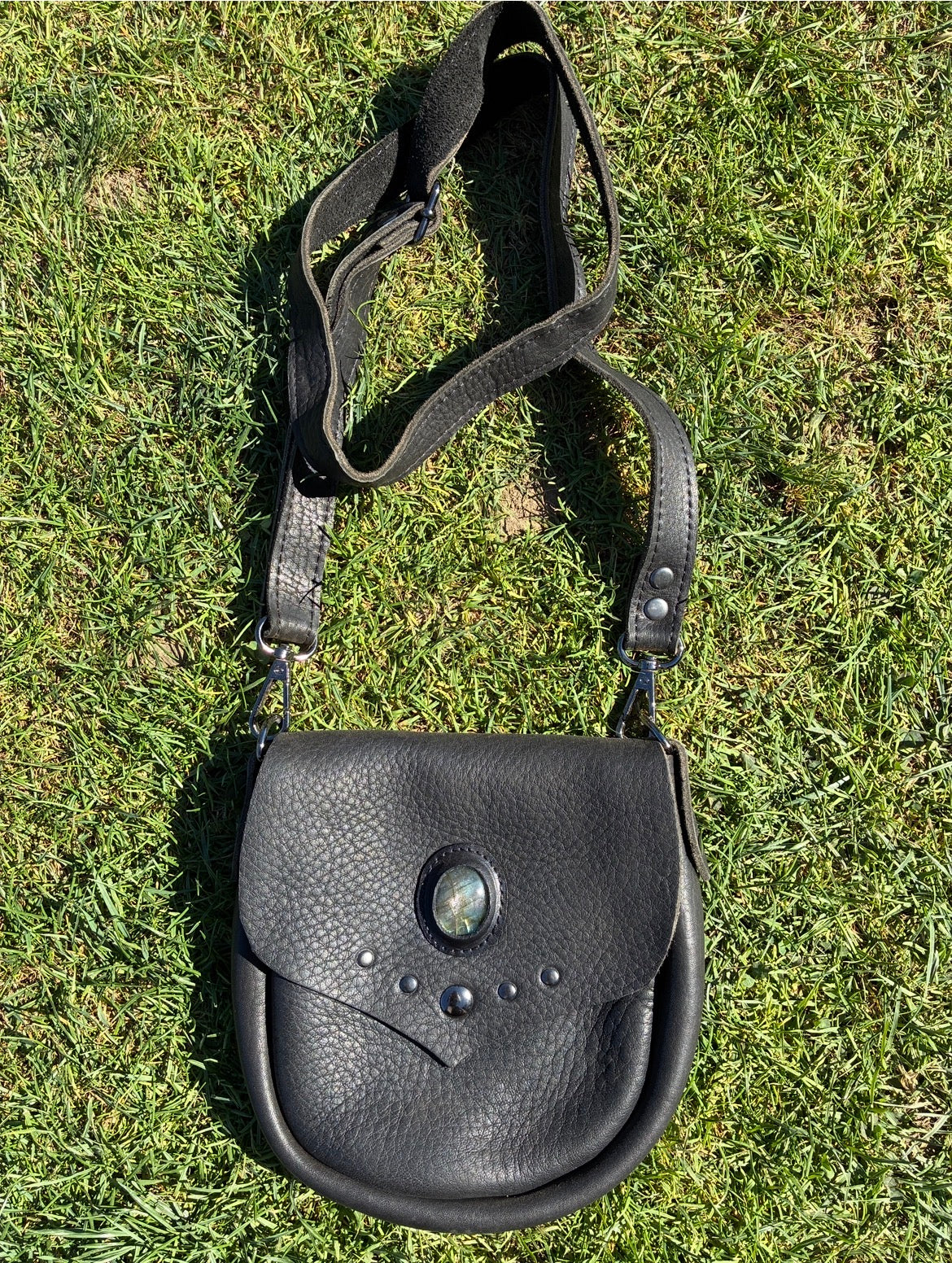 Crossbody purse/beltbag with Labradorite