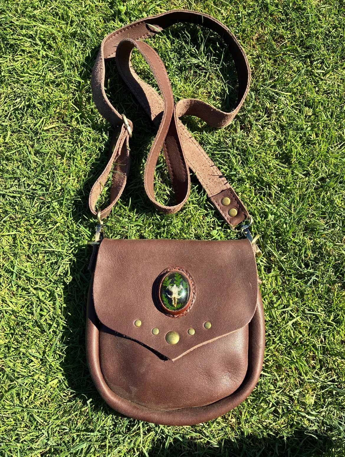 Crossbody purse/beltbag with mouse skull